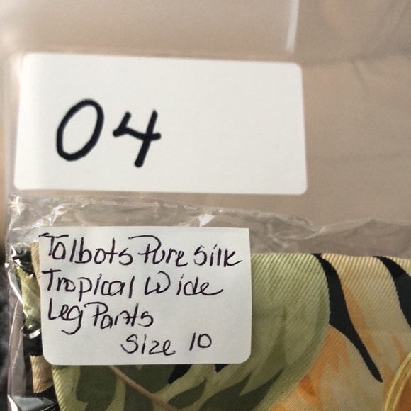 Talbots Pure Silk Tropical Wide Leg Pants Size 10 - Picture 11 of 11